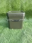 Lidsters Fishing Square Bucket 5L 10L 17L Litre Carp Fishing Bait Buckets (1 x 17L Bucket)