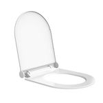 Plantex Polypropylene Soft Closing Toilet Seat/Western Toilet Seats For Bathroom/Toilet Seat/Seat For Commode - Round (Glossy White)