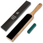 BeaverCraft Leather Strop Kit with Sharpening Polishing Compound Knife Stropping Block Knife Sharpener Leather Strop for Knife LS6P1 Stropping Kit