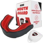 SafeGrin Kids Mouth Guard for Sports - Youth Mouthguard with Case for Boys & Girls - Ideal for Football, Lacrosse, Basketball, Boxing, Soccer, Taekwondo, MMA, Karate - Protective Mouthguard
