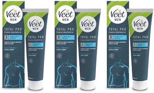 Veet For Men - Crema depilatoria para hombre pieles sensibles (depilación clásica, 3 paquetes de 200 ml)