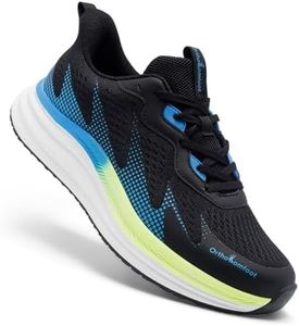 Men's Orthopedic Lightweight Casual Outdoor Walking Shoes: Supportive Plantar Fasciitis Bunions Recovery Arch Design for Hiking Running Sports, Slip On Foot Pain Relief Fit Neuropathy Black Size 14