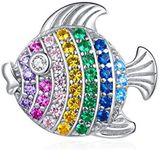 MEETCCY Lovely Animal Charms Bead 925 Sterling Silver Marine Flying Animals Charms For Bracelets Or Necklaces (Colorful Fish Charms)