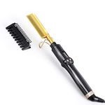 Ten-Tatent Hot Comb Hair Straightener Electric Straightening Comb, Single-Sided Portable Ceramic Beard Straightener Brush Anti-Scald Press Comb Ceramic