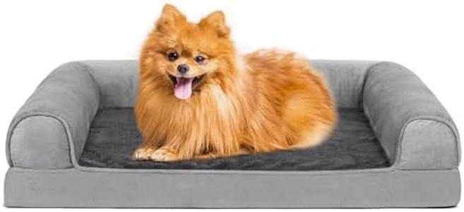 Dlownne Dog Bed for Small Dogs, Orthopedic Washable Dog Bed with Removable Cover, Bolster Dog Sofa Pet Bed with Egg Foam & Nonskid Bottom, Medium Dog Sofa Beds (73 * 53CM)