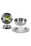 Summit Stainless Steel 2-Piece Plate & Bowl Set - Mess-Kit for Camping, Outdoor Hiking Kitchen