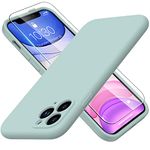 DorisMax for iPhone 11 Pro Max Case with Screen Protector - Upgraded Camera Lens Protector - Soft Full Coverage Liquid Silicone Cover - Scratch-Proof Protective Phone Case 6.5" - Mint Green