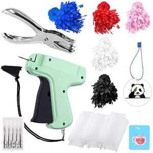 Keadic 2007 Pieces Tagging Gun Kit, Garment Price Label Attacher with Spare Steel Needles Plastic Fasteners 5 Colours Hang Tag Strings Hole Punch for Retail Shop Yard Sale Clothing Labelling