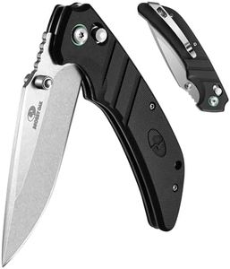 Mossy Oak Folding Pocket Knife, 4" Stonewash Stainless Steel Blade EDC Knife, G10 Handle with Axis Lock & Pocket Clip, Small Tactical Survival Knife for Hiking, Hunting, Outdoor Gifts for Men & Women