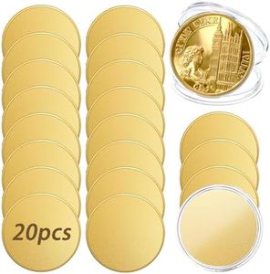 20PCS Brass Coin Blanks 40mm Diameter 2mm Thickness Laser Engravable Coins for DIY Customization Personalized Gifts Challenge Coins Memorial Projects