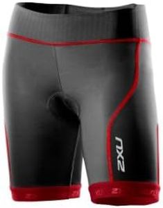 2XU Women's Comp Triathlon Short (Black/Red Light, Small)