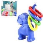 RUDRAMS Ring Game for Kids || Activity Ring Toys for Kids || Indoor Games & Outdoor Games || Strong & Durable Indoor Sports || Ring Toss Target Kids Games (Elephant, Blue)