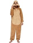 LATH.PIN Sloth Onesie Pajamas for Adults Unisex One Piece Halloween Cosplay Costume Sleepwear for Women and Men