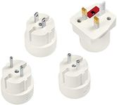 LogiLink PA0186 4 x UK/US Plug Adapter for 100+ Countries for Southern Europe, Commonwealth Countries