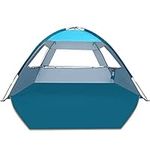 COMMOUDS Beach Tent Sun Shade for 3/4-5/6-7/8-10 Person, UPF 50+ Beach Sun Shelter Canopy Tent, Lightweight, Easy Set Up and Carry