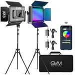 GVM RGB LED Video Light with Lighting Kits, 680RS 50W Led Panel Light, 2 Packs Photography Lighting for YouTube Studio, Video Shooting, Gaming, Streaming, Conference