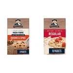 Quaker High Fibre Raisins & Spice Instant Oatmeal (8 Packets X 43 g), 344 g and Quaker Harvest Crunch