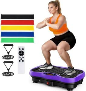 Vibration Plate Exercise Machine, 130 Levels Shake Fitness Vibrating Platform for Lymphatic Drainage Weight Loss, Bluetooth Fat Burner for Women Men, Purple