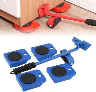 2025 New Furniture Lift Mover Tool Set, Upgrade Furniture Lifter Tool Furniture Movers with Adjustable Height Lifting Tool Lever & 4 Wheels, Mover Dolly Sliders Tool for Heavy Furniture (Blue, 1)