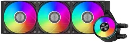 PCCOOLER DA360 PRO ARGB CPU Liquid Cooler, 360mm AIO Water Cooling with 120mm Silent ARGB Fans, Infinite Halo Lighting, for Intel LGA 115X/1200/1700/20XX & AMD AM4/AM5, High-Performance Black Cooler