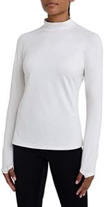 TCA SuperThermal Haut de Sport Couche de Base Performance T-Shirt à Manches Longues pour la Course ou la Musculation pour Femme - Blanc, M