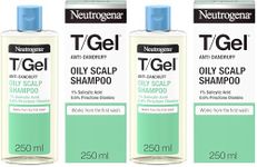 Neutrogena T/Gel Anti-Dandruff Shampoo for Oily Scalp, Fresh Jasmine, 250 ml (Pack of 2)