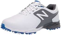 New Balance Men's Striker V2 Golf Shoe, White/Grey, 8