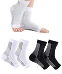 QIQVERT 2 Pairs Compression Socks for Men & Women Neuropathy Socks Toeless Pain Relief Arthritis Socks Ankle Support Plantar Fasciitis Achilles Tendonitis Foot & Ankle Swelling Foot Pain Relief (L/XL)