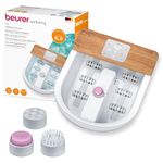 Beurer FB65UK Wellness Foot Spa Powerful 8-Level Water Heater Footbath with Premium Touch Screen 3 Pedicure Attachments Relaxing Bubble andVibration Massage Ambient Lighting with 6 Light Effects