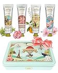 Cadeau Femme: Hand Cream Gift Set- 4 Pcs Gift Basket for Women Un Air d'Antan- Hand Cream Set - Shea Butter, Sweet Almond Oil- Verbena, Lilly of the Valey, Rose, Almond - Birthday Gifts For Women