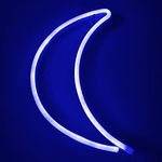 Colording Neon Moon Lights Neon Light Moon Neon Sign LED Moon Light Neon Signs Moon Light up Signs Neon Light for Bedroom Walls Neon Signs for Birthday Party Wedding-BLUE Moon