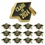 20 Pcs Class of 2024 Graduation Lapel Pins Bulk - Metal Grad Cap Enamel Lapel Pin Congrats Gifts for High School College Student Teacher Decorations