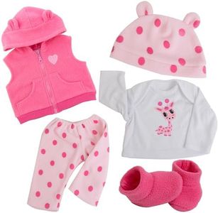 Milidool Reborn Baby Dolls Clothes - 22 Inch Outfit Clothing Accessories for 20-24 Inch 5pcs Set Giraffe Pattern Lifelike Newborn Realistic Girl Baby Doll Clothes Toy Dolls