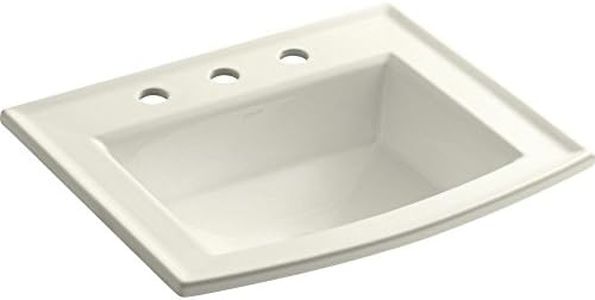 KOHLER K-2356-8-96 Archer Self-Rimming Bathroom Sink with 8-Inch Centers, Biscuit