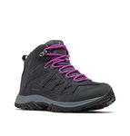 Columbia Women's Crestwood Mid Waterproof, Graphite/Bright Plum, 8