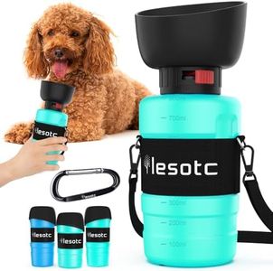 lesotc 800ml Gourde Chien Promenade, Bouteille d'eau Portable pour Chien, Prévention des Fuites d'eau, Convient pour l'Extérieur, Les Voyages, La Marche, Le Camping Et d'autres Scènes （Bleu Clair）