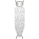 Kleeneze KL028084FEU7 Ironing Board With Cover – Large Folding Ironing Table, Collapsible, 100% Cotton Cover, Iron Rest, Steel Frame, Non-Slip Feet, Suitable for Left & Right-Handed Users, 122 x 38cm