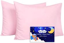 Baby Toddler Pillowcase Cot Bed Pillow Cover Set 40 x 60cm, Organic Cotton Kid Pillow Cases 2 Pack, Small Soft Infant Travel Pillowcases Pair with Envelope Closure for Girl Bedding,Crib Mattress