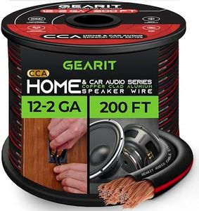 GearIT 12AWG Speaker Wire, Pro Series 12 Gauge Speaker Wire Cable (200 Feet / 60.96 Meters) Great Use for Home Theater Speakers and Car Speakers, Black