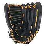 Champion Sports 14" Physical Ed. Glove - Soft Leather Front and Nylon Mesh Back for Comfort Grip | Adjustable Strap with Velcro® Closure | Closed Web | Age: H.S.-Adult | Left-Handed Glove,Black