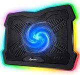 KLIM Ultimate + RGB Laptop Cooling Pad with LED Rim + Gaming Laptop Cooler + USB Powered Fan + Very Stable And Silent Laptop Stand + Compatible up to 17" + For PC Mac PS5 PS4 Xbox One + NEW 2024