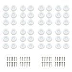 VOLO Pack of 48 Nylon Round Furniture Buffers – Screw On Non Skid Floor Protector Pads, Anti Scratch Sofa Chair Balance Pads, Noise Reducing Floor Bumpers White