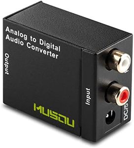 Musou RCA Analog to Digital Optical Toslink Coaxial Audio Converter Adapter with Optical Cable