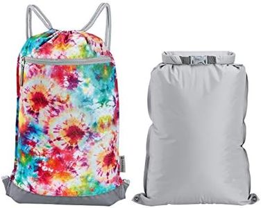 Skog Å Kust GymSak 2-in-1 Drawstring Cinch Bag with Removable Waterproof Dry Bag Tie Dye