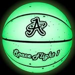 A Plus Collectibles Glow in The Dark Basketball Space Flight 1" Leather Game Ball, Indoor/Outdoor Court, Full Size Kids & Adult Size 7, 29.5"… (Galactic Glow)