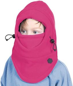 Kids Winter Hat with Mask - Ski Mask for Kids - Ninja Kids Balaclava & Winter Face Mask for Kids w/Hood - Toddler Balaclava, Pink, One Size