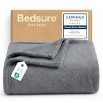 Bedsure Fleece Throw Blanket for Sofa - Soft Cosy Fluffy Blankets for Bed, Warm Single Throws for Audlts, Gifts for Women and Men, Silver Grey, 130x150 cm