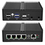 SKULLSAINTS Onyx: 12th Gen N100 Fanless Mini Industrial PC with 4X 2.5G i226 LAN, WiFi 6, DDR5, NVMe, Soft Router Firewall, HDMI2.0, and 13 Ports