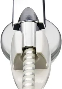 Non-Rotating Hand-Held Shower Head Bracket in White - Secure Suction Cup Mount, Fits Up to 1-Inch Base, No Drilling Required