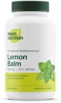 Lemon Balm Extract Capsules - Strongest 600mg Servings - Calms, Improves Skin, Sleep, Memory, Alertness, Anxiety, Stress, Appetite, Indigestion - Third Party Tested